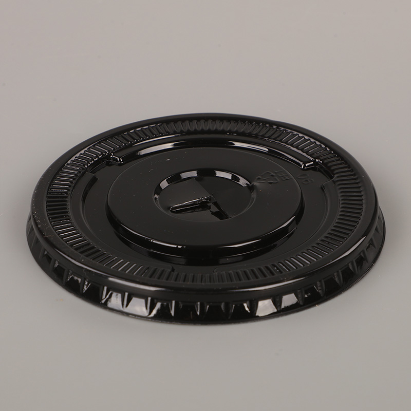 Tampas de café quente em PP preto 8oz9oz10oz